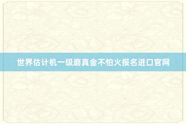 世界估计机一级磨真金不怕火报名进口官网